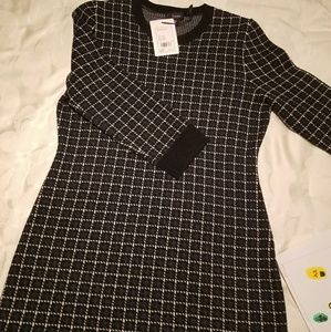 COPY - Theory Lemdrella Windowpane Sweater Dress …